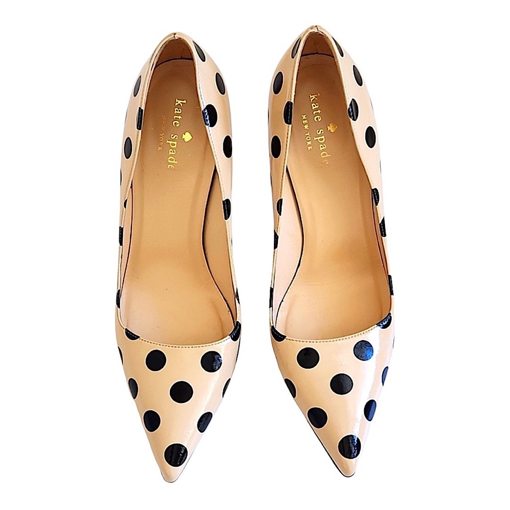 KATE SPADE Polka Dot New York Scene Kitten Heels -Size 8.5
